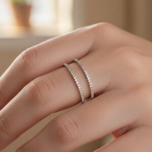 Elegant Silver Double Band Ring